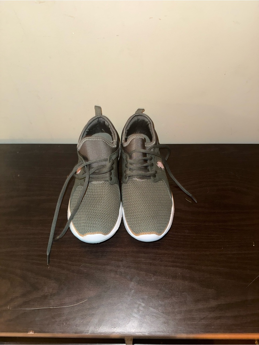 Olive Green Lightweight Knit Sneakers